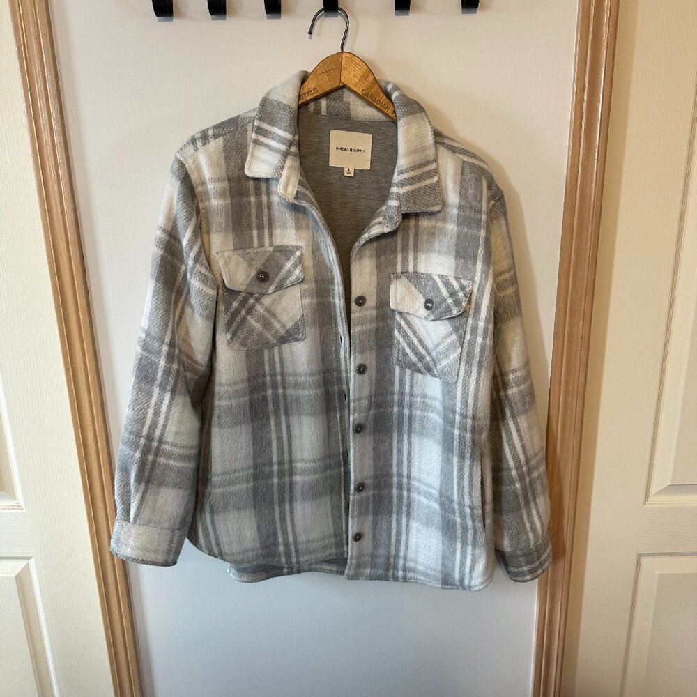 Grey plaid shacket